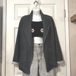 Matty M Fleece Open Cardigan Blazer Sz M